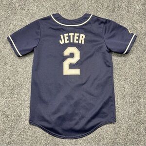 Vintage New York Yankees Derek Jeter Majestic Jersey Stitched Youth